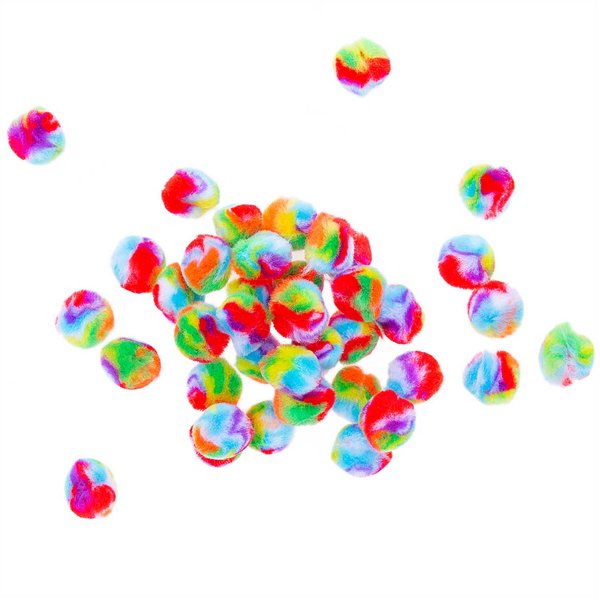 Pompons 40Stk 25mm Rainbow
